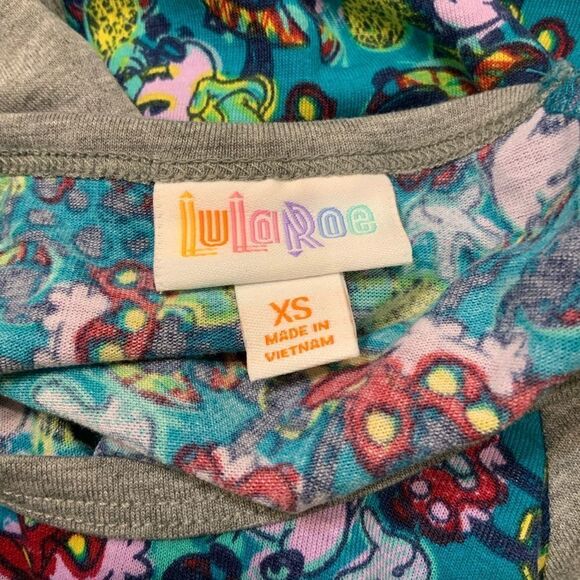 LuLaRoe Randy XS Minnie Mouse Multicolor Raglan Sleeve Baseball Top XS - Picture 8 of 11